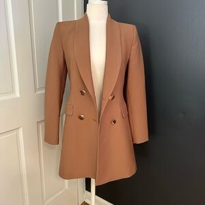 Zara Tan Blazer with Gold Buttons, Size S